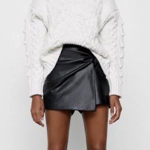 Zara | Faux Leather Knotted Skort